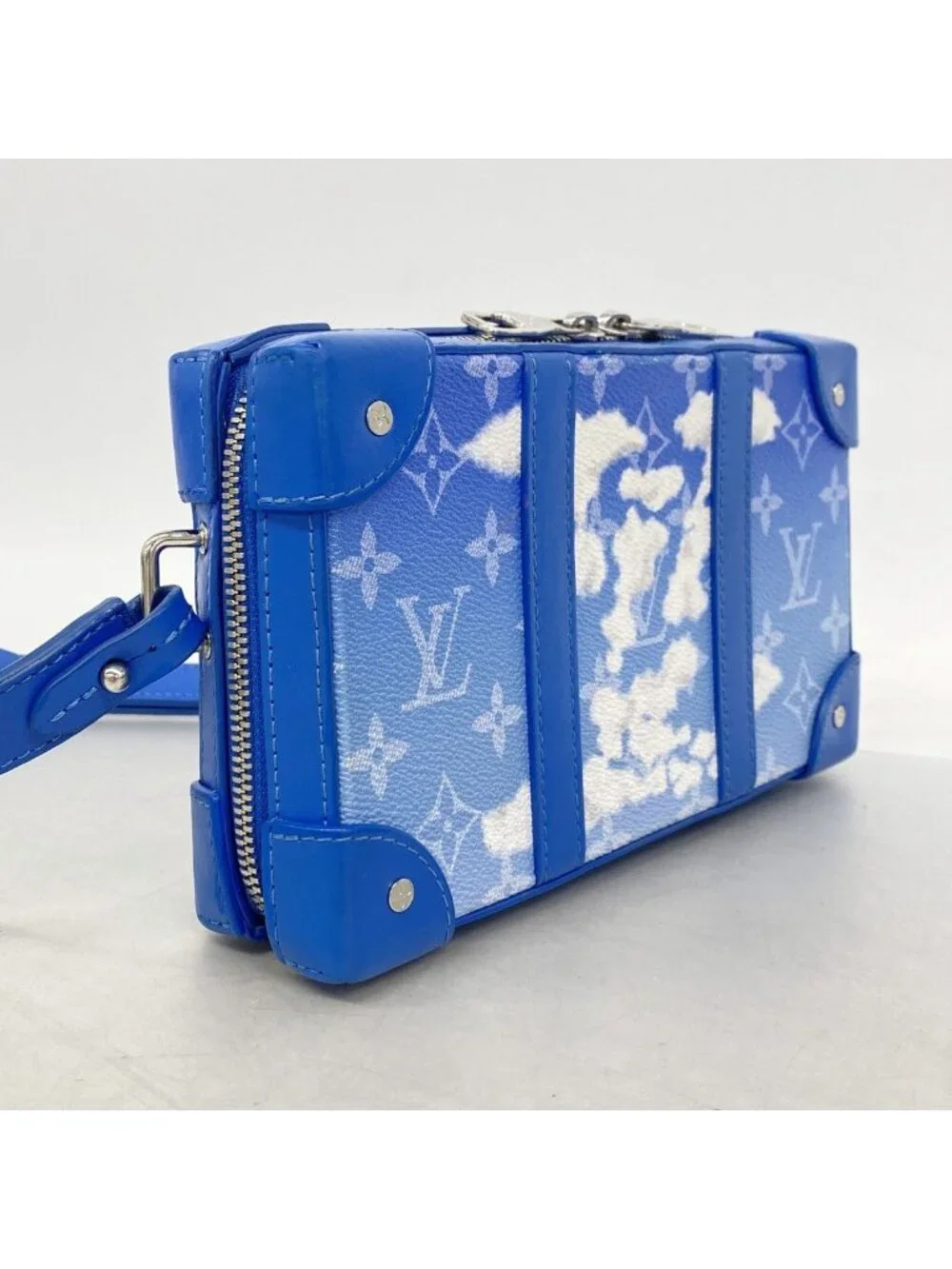 Louis Vuitton Shoulder Bag Monogram Clouds Soft Trunk Wallet Blue White